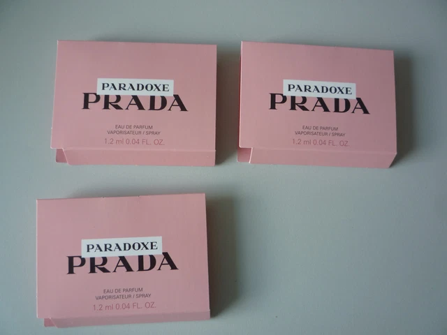 3x Prada Paradoxe 1,2ml Eau De Parfum Spray Probe neu Luxusprobe