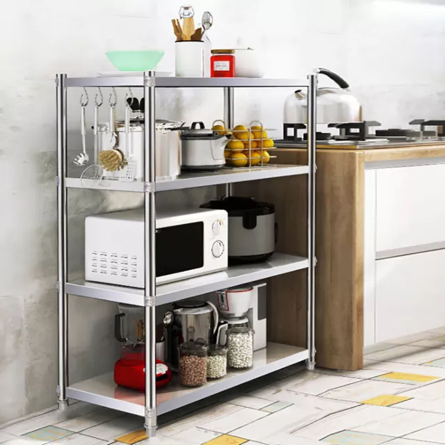 4 Tier Stainless Steel Shelf Commercial Catering Kitchen Shelves Storage Rack