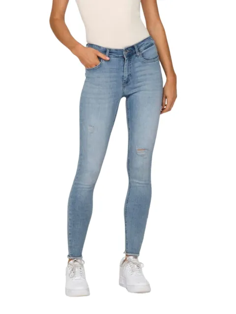 Jeans pour Femmes Onlblush Mi Sk REA685 - Skinny Fit - Bleu - Léger Bleu Moyen