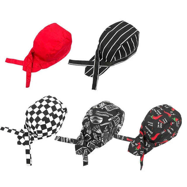 Cappello Chef Cappello Chef Unisex Cameriere Berretto Catering Cotone Griglia Uomo Righe Rotonde