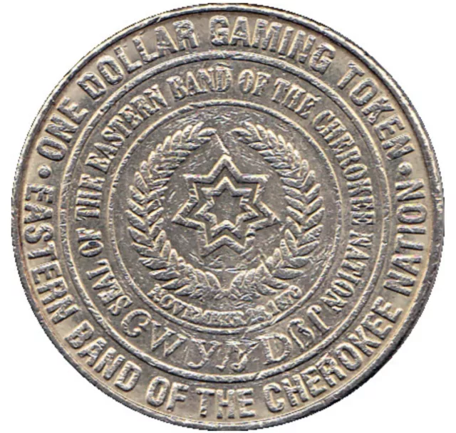 Eastern Band Cherokee Nation Dollar Gaming Token Casino Slot Coin North Carolina