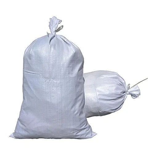MTB Sand Bags 17x27 Empty White Woven Polypropylene w/Ties UV Protection