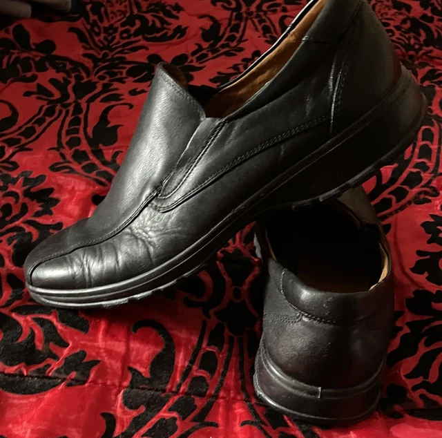 MEN’S BLACK LEATHER wide feet shoes size 8 £13.00 PicClick UK