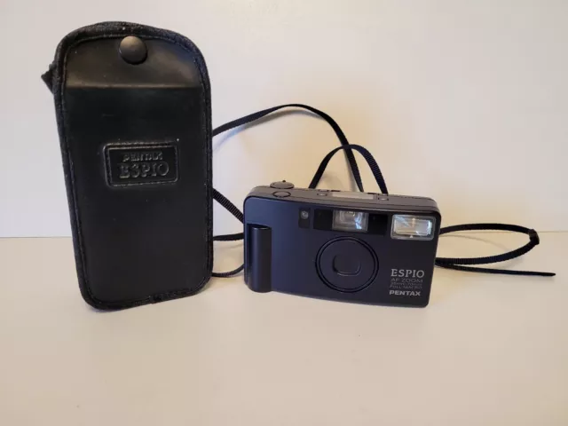 Pentax Espio AF Zoom 35mm To 70mm Film Point and Shoot Camera Black Ex Condition