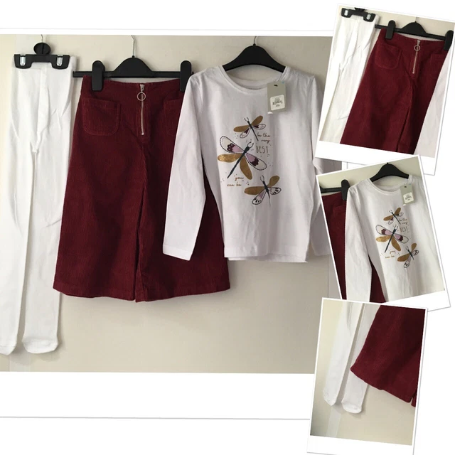TU girls cord colottes exc u & new prk top & new bHs tights 5-6 years