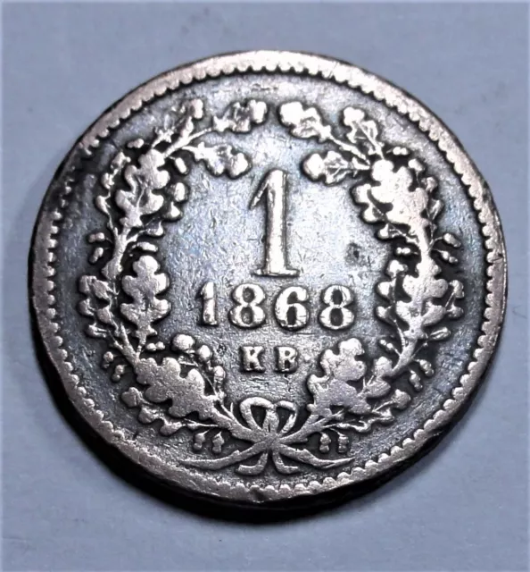 Österreich-Ungarn, Kremnitz 1 Krajczar 1868 K B - Wappen - sehr schön plus / vf+