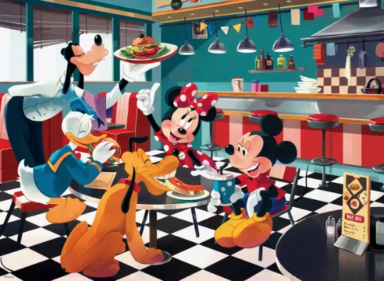 disney diner mickey minnie mouse goofy donald ceramic tile mural backsplash