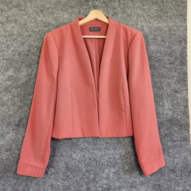 Jacqui E Jacket Womens 14 Blazer Pink Open Office Business Corporate Ladies