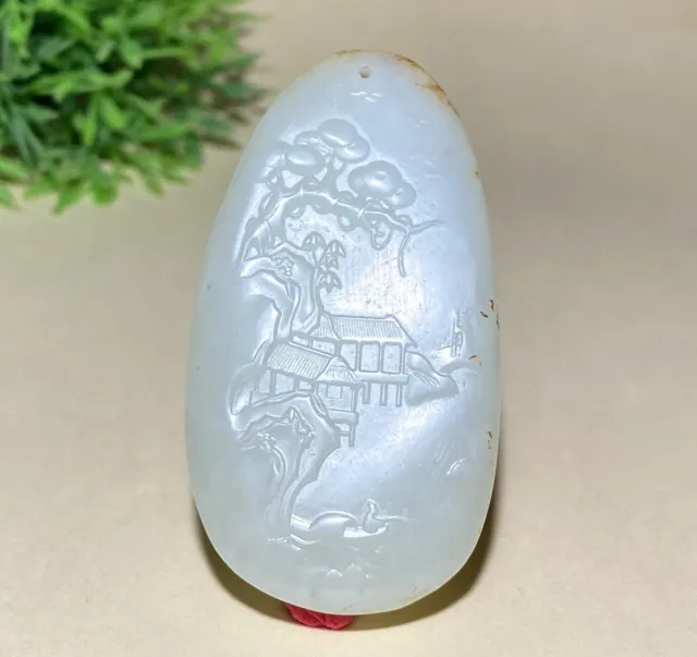 Certified 100% Natural Hetian jade Landscape Pendants 和田玉锦绣山河