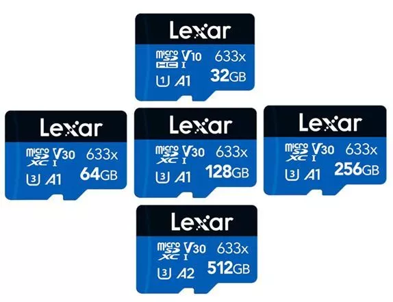 Lexar 32Go 64Go 128Go 256Go micro SD SDXC UHS-I 633x HD 4K Card Lot 100MB/s FR