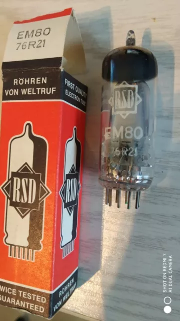 1x EM80 RSD Magischer Bescher NOS NIB NEW in Box Röhre Tube, neu OVP