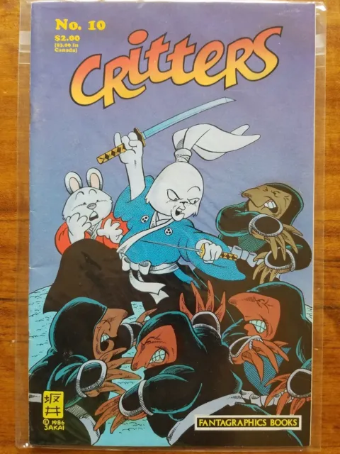 CRITTERS #10, March 1987. Usagi Yojimbo, Stan Sakai, Freddy Milton. Near-mint