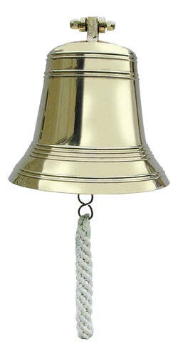 Schiffsglocke, Messing schwer, mit Halter & Bändsel, Ø: 22,5cm