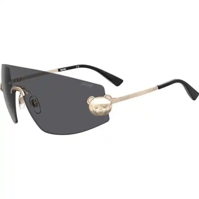 Moschino MOS120/S 000 Rose Gold Dark Grey Shield Woman Sunglasses