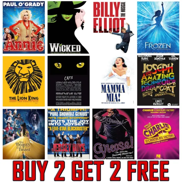 Musical Theatre Posters Retro Vintage Broadway Wall Art Poster Prints A4 A3 A2