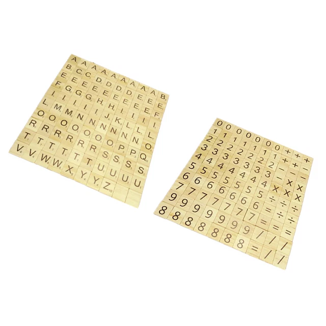 1 Bag 200pcs Puzzles Holz Anzahl Chips Holz Alphabet Fliesen