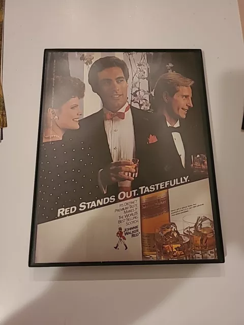 Johnnie Walker Red Scotch Print Ad 1984 Framed 8.5x11