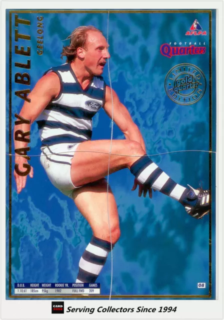 1995 Bewick AFL 4 Quarters Cards Series 1 Gold #8 Gary Ablett (Geelong)