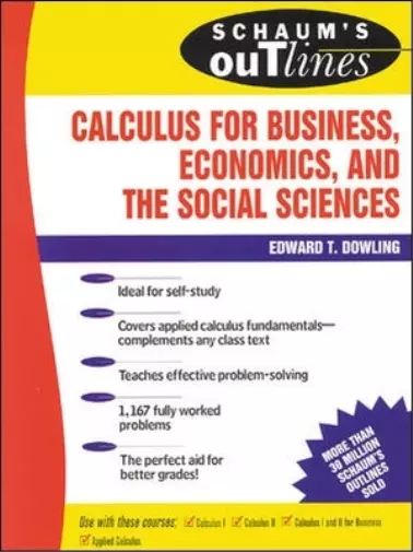 Edward Dowling Schaum's Outline of Calculus for Business, Economics, and (Poche)