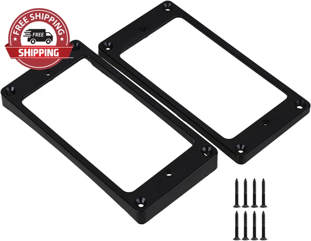 92X46Mm Black ABS Electric Guitar Humbucker Pickup Mounting Rings Frames Bottom