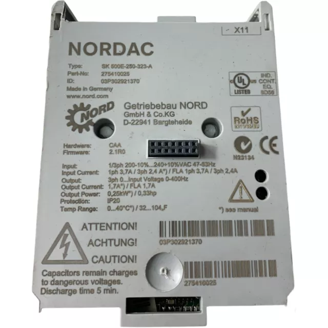 Gear Construction Nord NORDAC SK 500E-250-323-A Frequency Converter 0,25kW 2