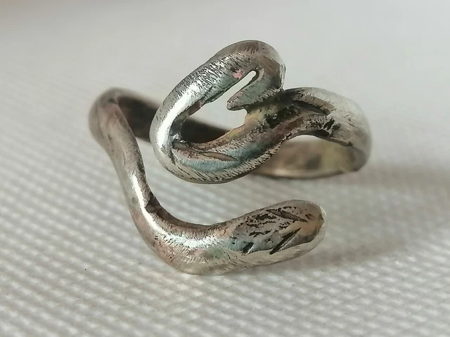 Very Old Rare Ancient Ring Viking Silver Color Artifact Authentic Museum Quality