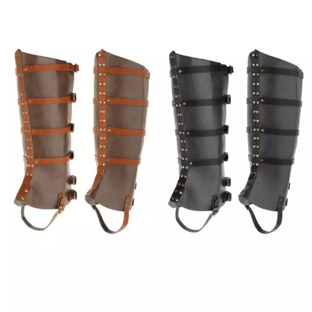 Bottes médiévales couvre-chaussures protège-jambes en cuir PU bottes de
