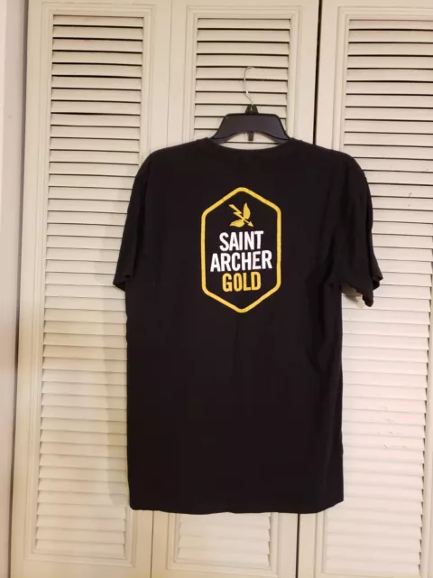 Saint Archer Gold Black Graphic Mens T-Shirt Size Large