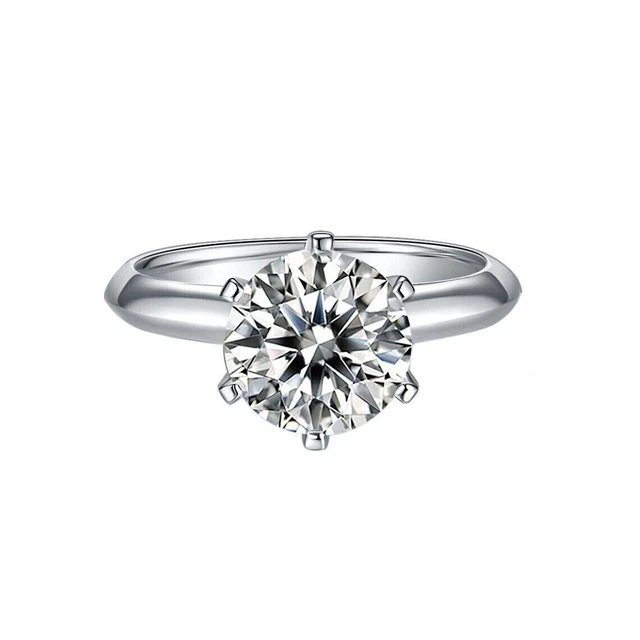 2Ct Round Cut Lab Created Diamond Women's Engagement Rings 14k White Gold Plated
