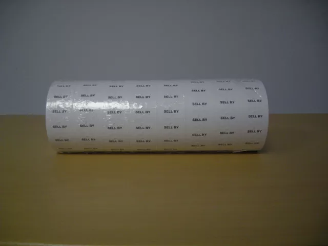 Towa GS, MX-550 Labels 1 LineWhite Sell By Labels for one Line Up to 8 character