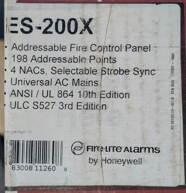 Fire Lite Addressable Control Module FIRE-LITE ES200X FIRE Alarm Addressable Control Panel - SAME DAY ...