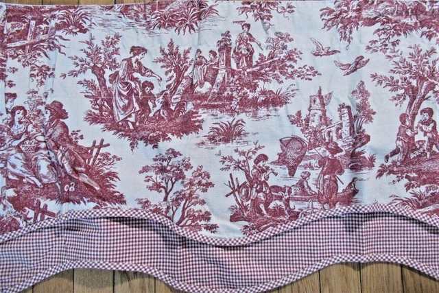 "Waverly Classics Country Life Toile Cheque Fairfield Cenefa Roja 76""X17"