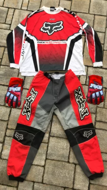 1998 FOX RACING pants vintage retro mx cross motocross completo jersey 34  Honda EUR 150,00 - PicClick IT