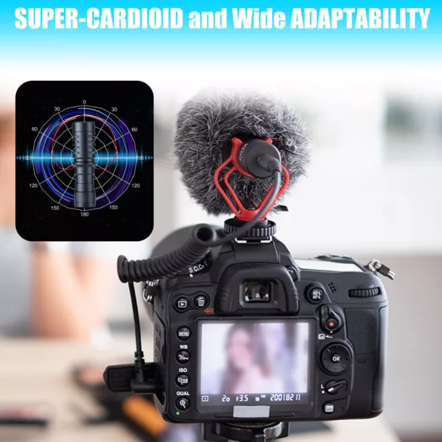 Universal For DSLR Camera Supercardioid Shotgun Video Mic Microphone Condensor