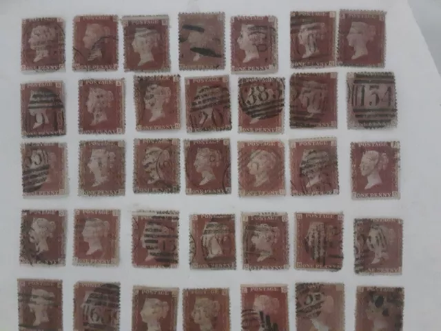 GB QV SG 43/44 50 1d Penny Reds Mixed Condition