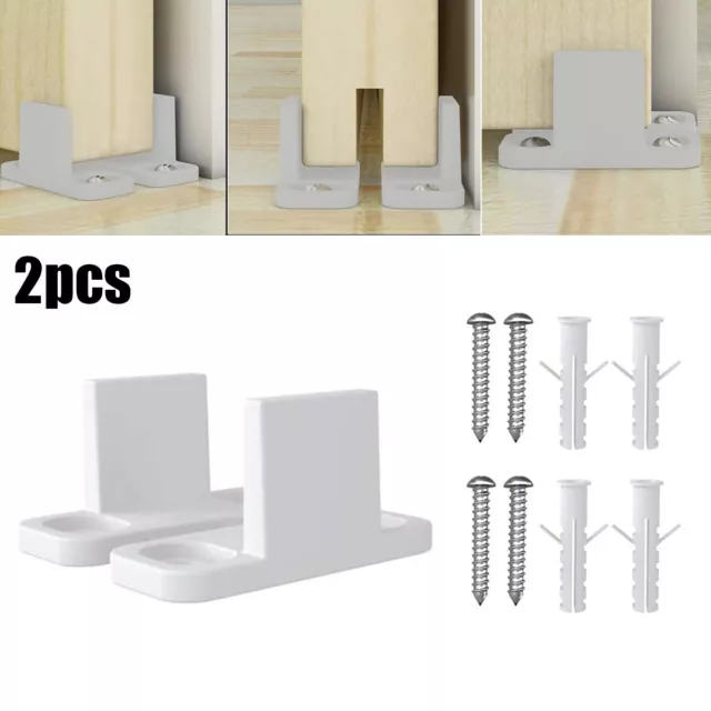 Adjustable 2pcs Plastic LGuide Floor Guide for Preventing Door Swinging