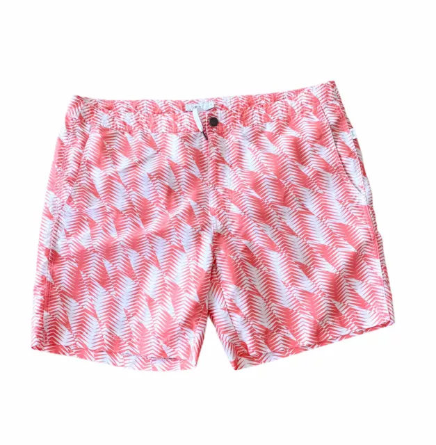 onia mens swim trunks size 38 orange white