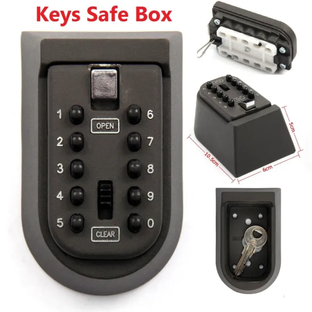 Outdoor High Security Wall Mounted Key Safe Box Code Lock Storage 4 Digit UK