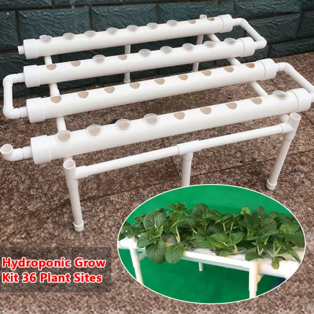 Hydroponic Grow Kit System 36 Holes 4 Tube Gemüsebepflanzung Kit PVC-U 1 Layer