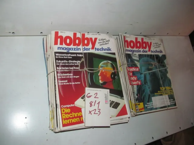 Konvolut Zeitschriften Hobby Das Magazin der Technik a d. 80ziger Jahren 22 Stüc