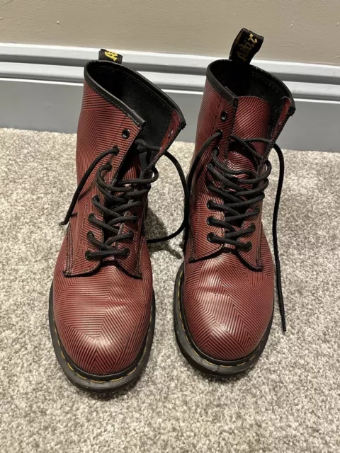 Dr. martens 1460 deals geo stripe in oxblood