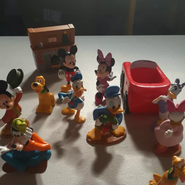 Disney Lot of 12 Mickey Minnie Mouse Donald Duck Goofy Pluto Toys Figures