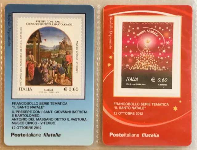 Italia 2012 Il Santo Natale 2 Tessere Tessera Filatelica Francobollo ❗​Rare ❗​