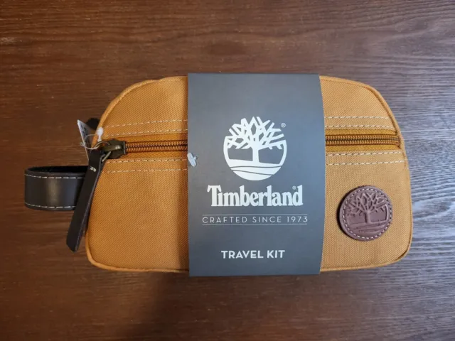 $52 2020 Timberland Waxed Canvas Travel Kit Storage Bag Utility Case Wheat