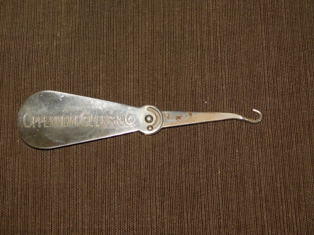Vintage 1916 Oppenheimer Collins & Co Foldable Shoe Horn Button Hook
