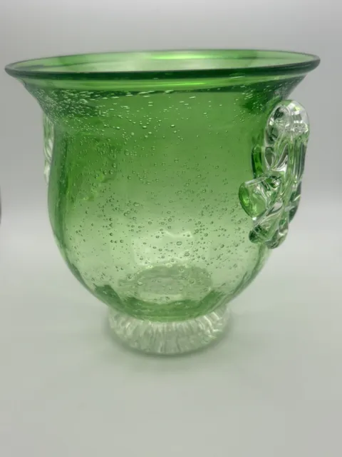 Global Amici Bubble Vase Sunrise Votif Green 5.75" Tall