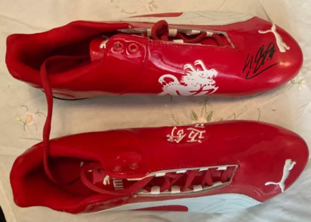 Formel1 PUMA Schuhe Gr.45 mit orig. Autogramm von Michael Schumacher signiert