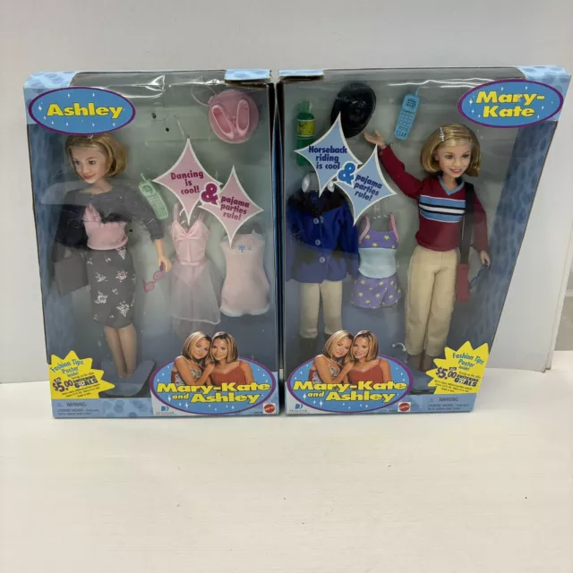 '99 Mattel Mary Kate & Ashley Dolls Barbie Vintage NIB Dancing Teen Pajama Party