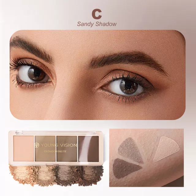 Cosméticos Tierra Tono Color Sombra de Ojos 4 Paleta Maquillaje para Mate # "