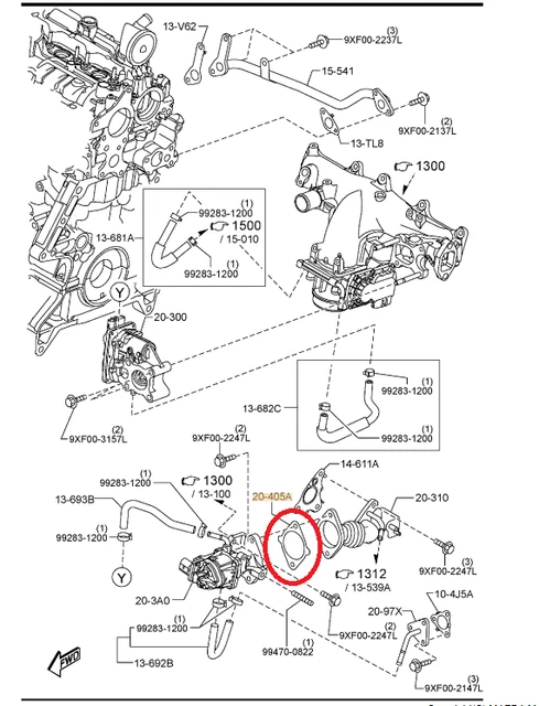 GENUINE MAZDA EGR Valve Cooler Gasket 2 2 Diesel SkyActiv 3 BM 6 GL genuine-mazda-egr-valve-cooler-gasket-2-2-diesel-skyactiv-3-bm-6-gl